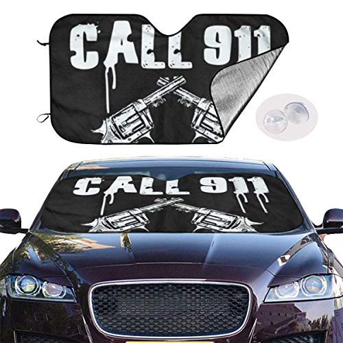 Bellaer Parabrisas del Coche Sun Shade Texas We Don't Call 911 Car Windshield Sun Shade Foldable Sunshade for Car SUV Trucks Minivans Sunshades