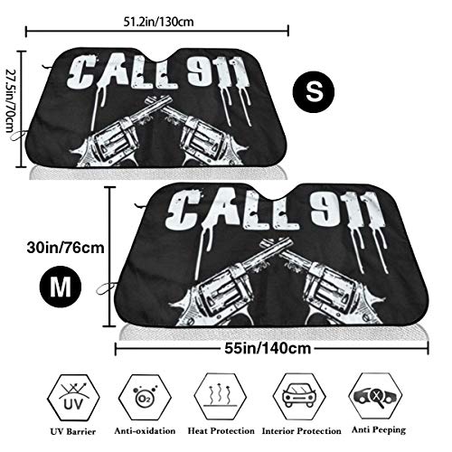Bellaer Parabrisas del Coche Sun Shade Texas We Don't Call 911 Car Windshield Sun Shade Foldable Sunshade for Car SUV Trucks Minivans Sunshades
