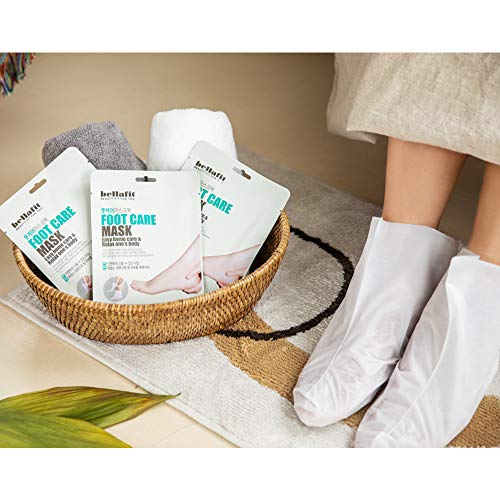 [Bellafit]Mascarillas para pies - Calcetines hidratantes para Talones agrietados y pie seco 5 paquetes