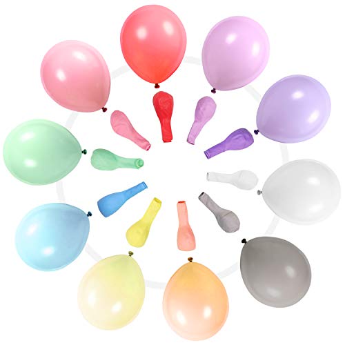 BelonLink Globos Pastel, Pack de artículos para fiestas, Macaron Latex Balloons Color Globos para Graduaciones, Fiestas, cumpleaños, día de San Valentín, Decoraciones (100 PCS)