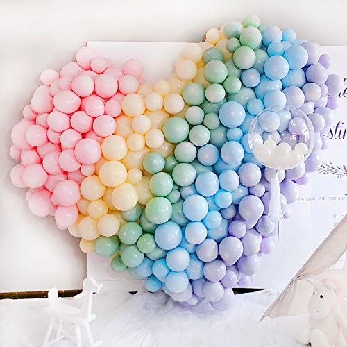 BelonLink Globos Pastel, Pack de artículos para fiestas, Macaron Latex Balloons Color Globos para Graduaciones, Fiestas, cumpleaños, día de San Valentín, Decoraciones (100 PCS)