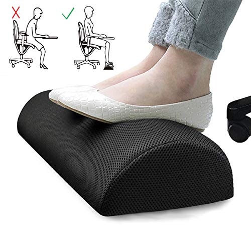 BELOVINGSHOP Reposapies Oficina Espuma, Reposapiés Ergonómico con Espuma Suave de Alta Densidad, Cojín de Espuma de Memoria para Aliviar el Estrés para la Oficina en Casa,Negro