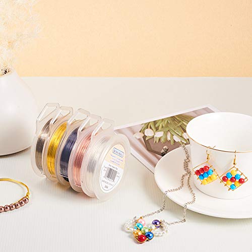 BENECREAT 20m Alambre de Cobre Cable Metálico Accesorios de manualidad para Diseño de Bisutería - Dorado Calibre 22