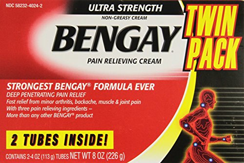 Bengay Ultra Strength Pain Relieving Cream, 2 Count, 4 Ounces Box, 8 Total Ounces