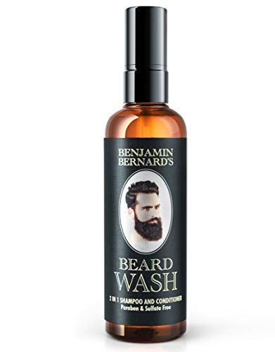 Benjamin Bernard - Champú para barba 2 en 1 - Champú y acondicionador - 100% aceites naturales - Sin parabenos ni sulfitos - 100 ml