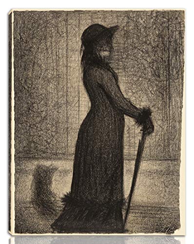 Berkin Arts Georges Seurat Estirado Giclee Imprimir en Lienzo-Pinturas Famosas Arte Fino Póster-Reproducción Decoración de Pared Listo para Colgar(Mujer Francesa paseando)#NK