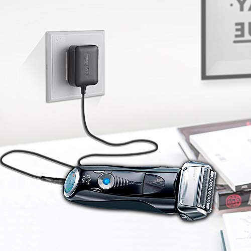 BERLS 12V Cargadores para Braun Afeitadora Serie 1/Serie 3/Serie 5/Serie 6/Serie 7/Serie 9 3000s 3040s 340s 350cc-390cc 4 5190cc 790cc 760cc 7865cc 9290cc 9903s Eéctricas Razor Fuente de alimentación