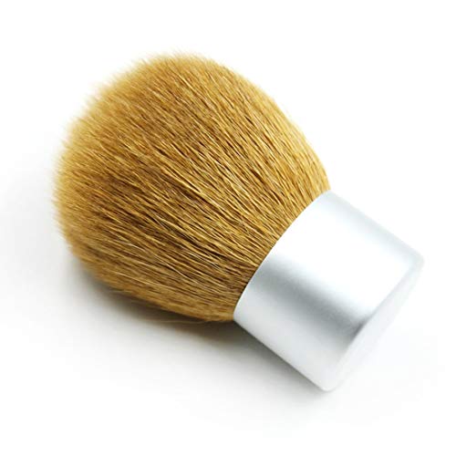 BERYLSHOP 2 Piezas Pincel de maquillaje Pincel de maquillaje Pincel de base de lana Maquillaje de cara Pincel de rubor (Color : Silver)