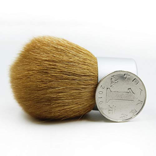 BERYLSHOP 2 Piezas Pincel de maquillaje Pincel de maquillaje Pincel de base de lana Maquillaje de cara Pincel de rubor (Color : Silver)