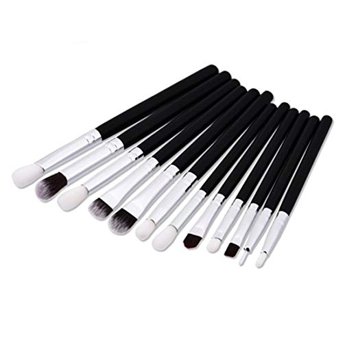 BERYLSHOP Set de brocha de maquillaje Herramientas Maquillaje Kit de aseo Nylon Cosmetic Brush Eye Brush 12 en 1 (Color : 12-piece)