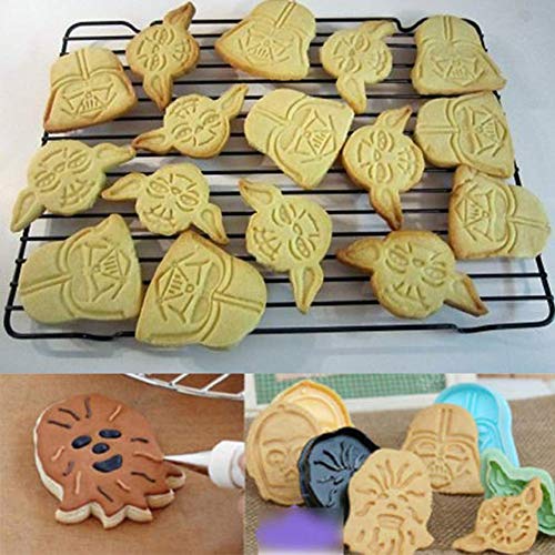 BESLIME Star Wars Moldes 8 Piezas Moldes para Galletas Star Wars, Molde de Galletas de Primavera, DIY Primavera Émbolo Molde, para Hornear la Pasta de Azúcar Decoración