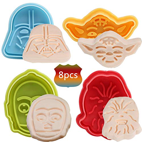 BESLIME Star Wars Moldes 8 Piezas Moldes para Galletas Star Wars, Molde de Galletas de Primavera, DIY Primavera Émbolo Molde, para Hornear la Pasta de Azúcar Decoración