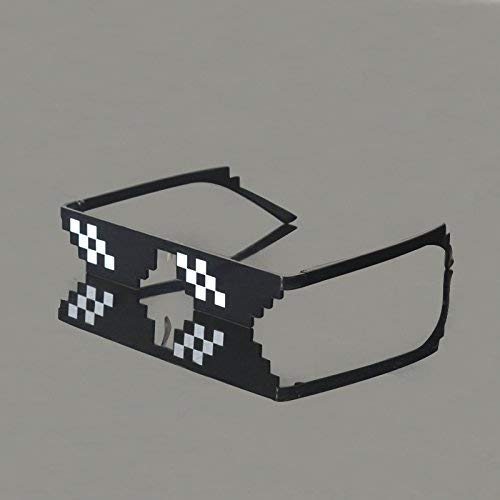 Best-Bag Cool Thug Life Gafas Negro 8 bit Pixel Gafas de Sol Divertidas Unisex Lentes Gafas de Sol Juguete (S)