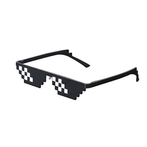 Best-Bag Cool Thug Life Gafas Negro 8 bit Pixel Gafas de Sol Divertidas Unisex Lentes Gafas de Sol Juguete (S)