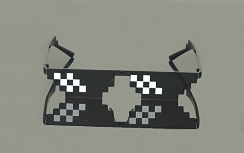 Best-Bag Cool Thug Life Gafas Negro 8 bit Pixel Gafas de Sol Divertidas Unisex Lentes Gafas de Sol Juguete (S)