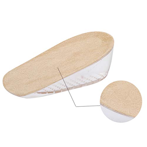 BESTOYARD 1 cm Plantillas invisibles para aumentar la altura Medias plantillas para absorción de golpes Altura del talón S (albaricoque)