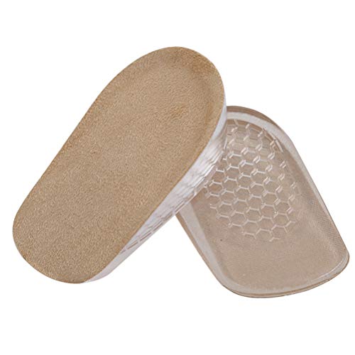 BESTOYARD 1 cm Plantillas invisibles para aumentar la altura Medias plantillas para absorción de golpes Altura del talón S (albaricoque)