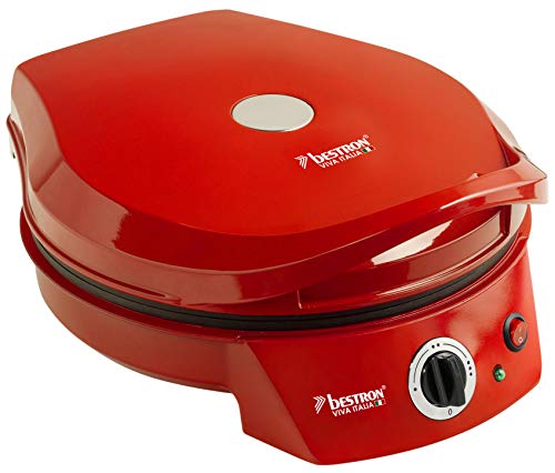 Bestron Horno Grill Eléctrico para Pizza, Viva Italia, Calor Superior e Inferior, Hasta 180°C, 1800 W, Rojo