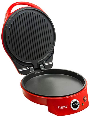 Bestron Horno Grill Eléctrico para Pizza, Viva Italia, Calor Superior e Inferior, Hasta 180°C, 1800 W, Rojo