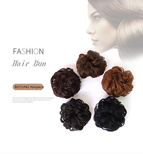 BESTUNG Extensiones de bollos para el pelo Scrunchies rizados desordenados Postizos Donut sintético Updo para mujeres y niñas (30#)