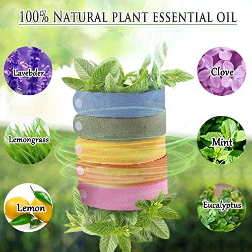 BESTZY 15PCS Repelente de Mosquitos /10PCS Pegatinas Repelentes Pulsera Repelente Antimosquitos Naturales Pulseras Repelentes de Mosquitos para una protección Prolongada contra Mosquitos e Insectos