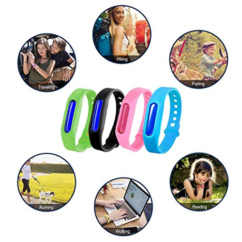 BESTZY Pulsera Repelente, 8 Piezas Pulsera Repelente de Mosquitos Pulsera Repelente Antimosquitos Naturales para Una Protección Prolongada contra Mosquitos