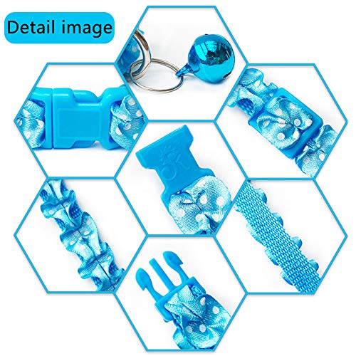 BETOY - 6 pcs Collar para mascotas con campanas, collar reflectante personalizado ajustable, reutilizable felpa suave Cuello de piel de animal doméstico de para gatos cachorros