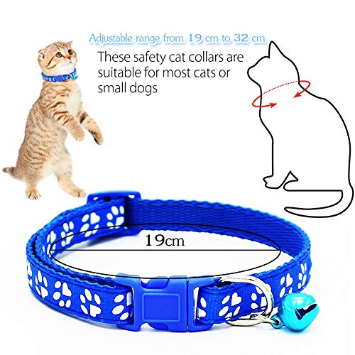 BETOY - Collar para Mascotas con Campanas, Collar Reflectante Personalizado Ajustable, Reutilizable, Felpa Suave, Cuello de Piel de Animal doméstico de para Gatos, Cachorros(12 pcs)