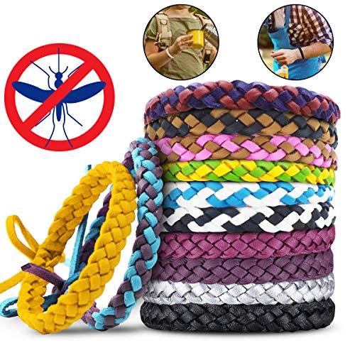BETOY Repelente de Mosquitos Pulsera 12PCS Pulsera antimosquitos Pulseras repelentes de Mosquitos para una protección Prolongada contra Mosquitos e Insectos(Colores aleatorios)