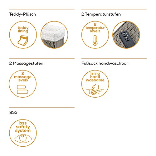 Beurer FWM45 - Calienta pies con función Masaje, color marrón
