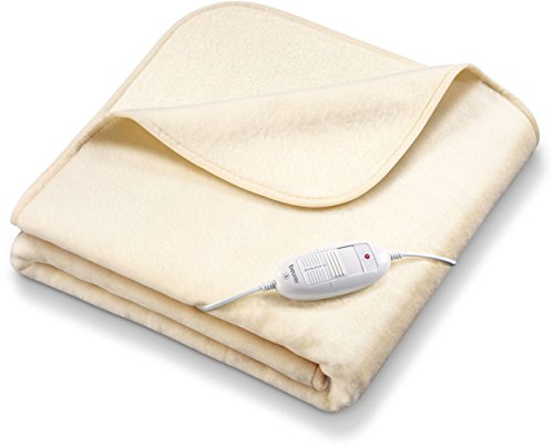 Beurer HD90 Manta, transpirable, lavable, 6 potencias,  display iluminado, desconexión automática 3 horas, termostato protector triple, 130x180cm, crema