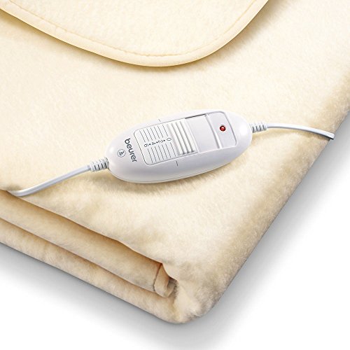 Beurer HD90 Manta, transpirable, lavable, 6 potencias,  display iluminado, desconexión automática 3 horas, termostato protector triple, 130x180cm, crema