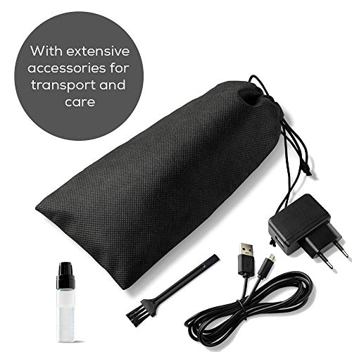 Beurer HR4000 - Cortabarbas con-sin cable, pantalla LED, 10 longitudes de corte, cuchilla cero inoxidable, con revestimiento titanio, carga rápida, autonomía 60 min, batería litio, color negro