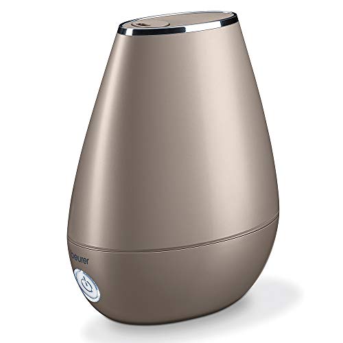 Beurer LB37 - Humidificador Ultrasónico, Micro Nebulización, hasta 20 m², Modo Noche, Silencioso, Máxima Nebulización 200 ml/h, Aceites Aromaticos, 20 W, cobre