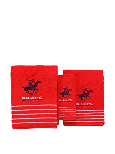 Beverly Hills Polo Club Juego de Toallas Rojo