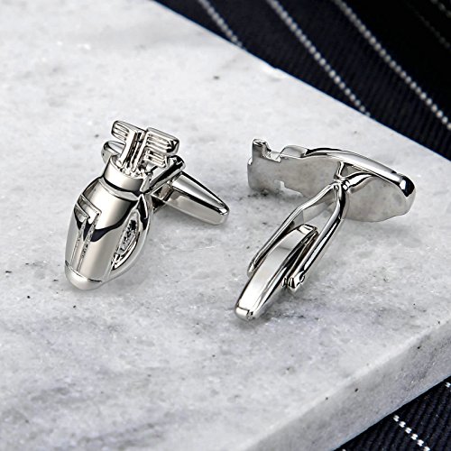 Beydodo Gemelos 1 Par Acero Inoxidable Gemelos Camisa de Hombre Gemelos Boda de Negocios Club de Golf Gemelos Plata Gemelos para Hombre