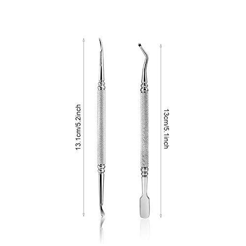 BEZOX Juego de 2 uñas encarnadas, kit profesional de lima y levantador de uñas encarnadas, herramientas para quitar cutículas, herramientas multiusos para el cuidado de las uñas