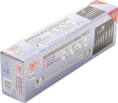 BGS 30300 | Juego de llaves de estrella dobles | extra planas | 6-22 mm | 8 piezas