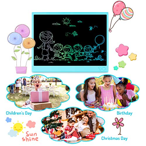 bhdlovely Tableta de Escritura LCD Tablero de Escritura 16 Pulgadas, Tablero de Dibujo electrónico Recargable USB, Tablero de Escritura borrable y portátil para Estudio de Adultos para niños (Azul)