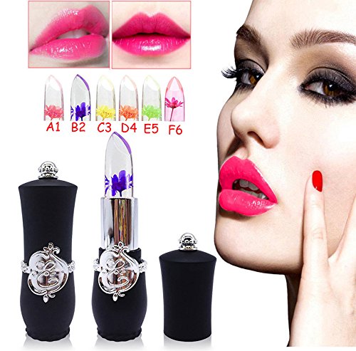 BHYDRY pintalabios Belleza Brillante Flor Cristal Jelly Lápiz Labial Magia Temperatura Cambiar Color Labio