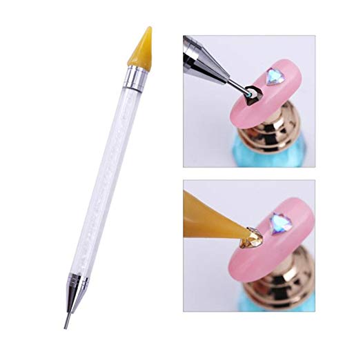 BianchiPatricia Dual Ended Wax Nail Rhinestones Picker Pencil Nail Art Design Dotting Pen