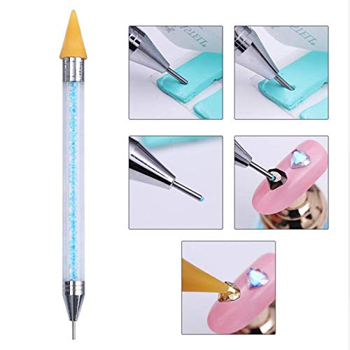 BianchiPatricia Dual Ended Wax Nail Rhinestones Picker Pencil Nail Art Design Dotting Pen
