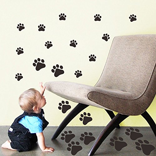 BIBITIME 22 - Adhesivo Decorativo para Pared, diseño de Huella de Perro Caminando