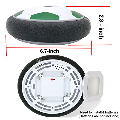 BIBOYELF Divertido BalÓN De Juguete:BalÓN Deportivo De SuspensiÓN De Aire LED para Interiores,Juguete De FÚTbol 3-12 Años para Niños(Verde)