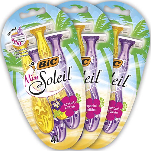 BIC Miss Soleil Special Edition Maquinillas Desechables para Mujer - Paquete de 3 Packs de 4