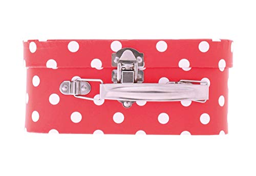 Bieco Kinderkoffer Rot mit weißen Punkten, Koffer aus Pappe, 25 cm, Metallgriff, für Kinder AB 3 Jahre Equipaje Infantil, 4 Liters, Rojo (Rot)