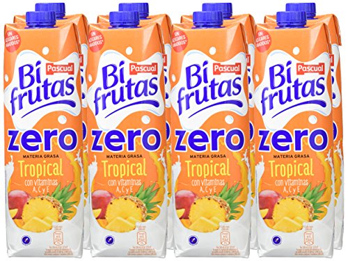 Bifrutas Zumo Leche TROPICAL ZERO - Paquete de 8 x 1000 ml - Total: 8000 ml
