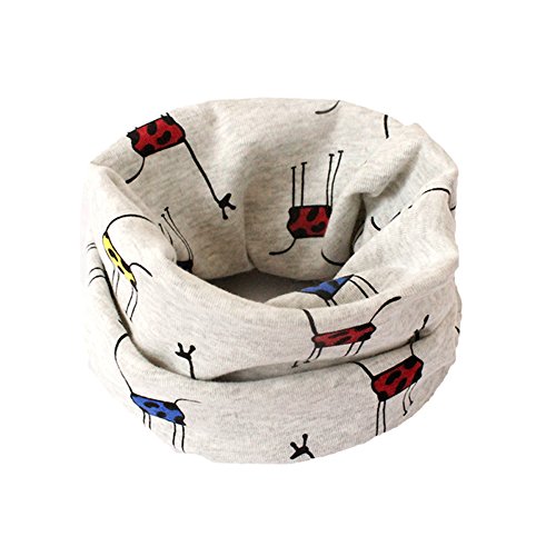 BIGBOBA Bufanda de puro algodón para niños. Bufanda calentadora de cuello para viajar al aire libre en otoño y en invierno, algodón, Blanco, 40*20cm