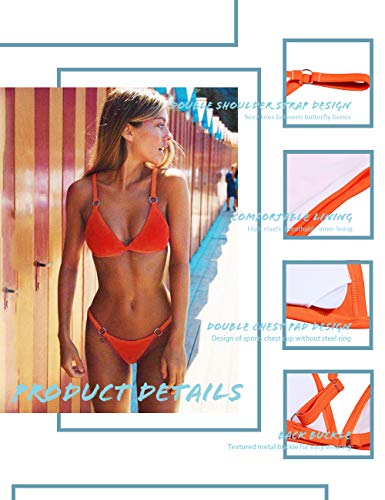 Bikini para mujer conjunto de bikinis para mujer traje de baño de cintura alta push up acolchado traje de baño favorecedor traje de baño Amarillo amarillo L