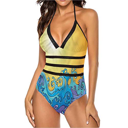 Bikini sexy para mujer con burbujas digitales estilizadas, ideal para descansar en la piscina Multi 18 52